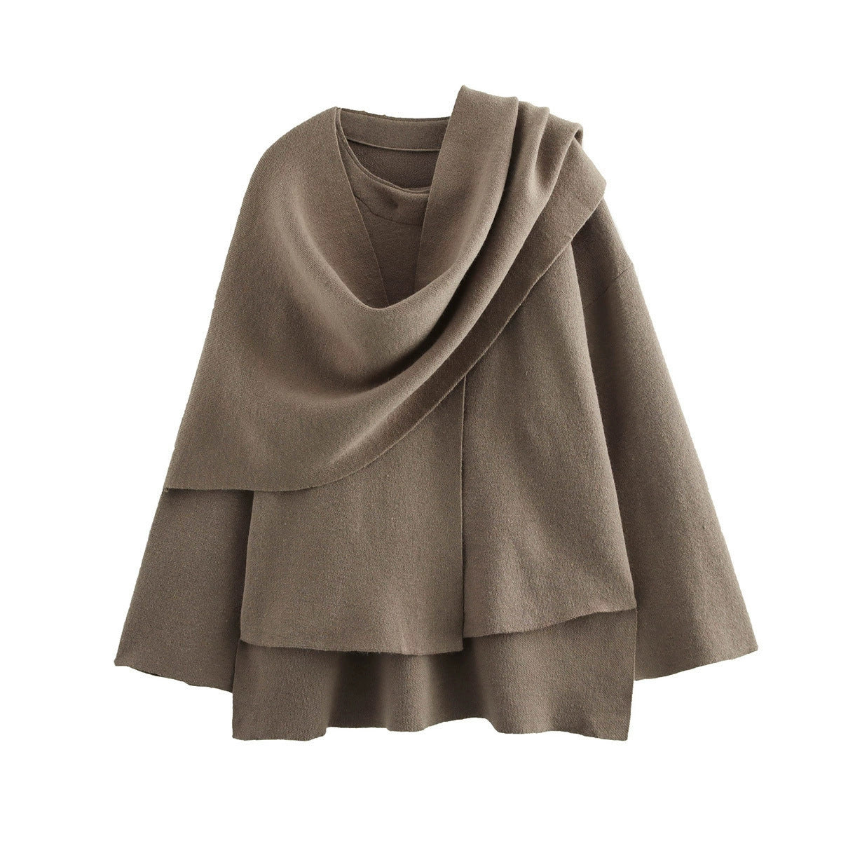 A Women's Loose Casual Cape Knitted Sweater Coat free delivery