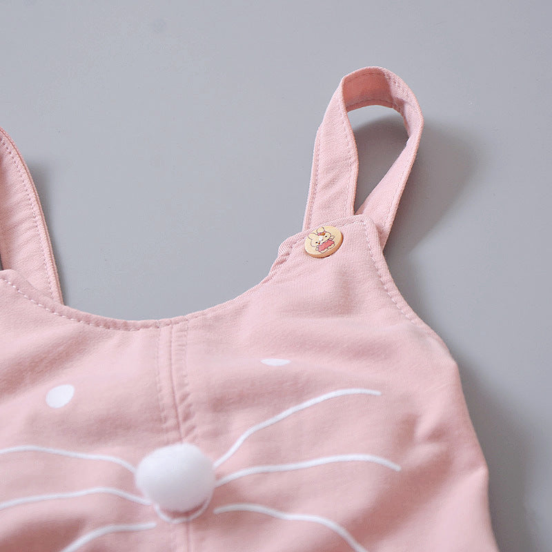 Infant Toddler Cartoon Strap Two-piece Suit For 0-1-2-3-4 Years Old free delivery