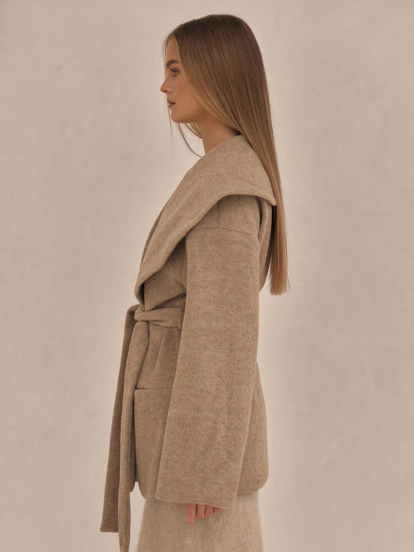 A Oversized Waterfall Collar Overcoat Spring Summer Cute free delivery