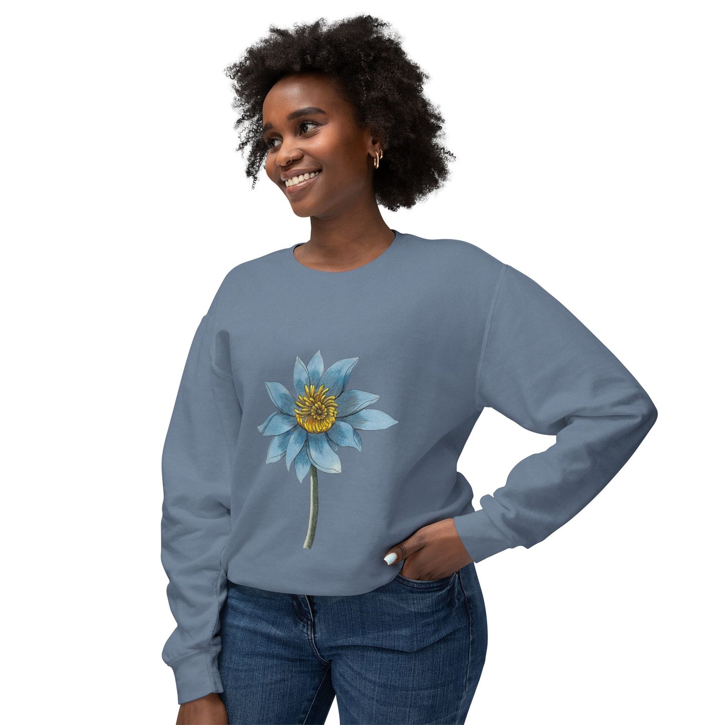 Flower Unisex Lightweight Crewneck Sweatshirt