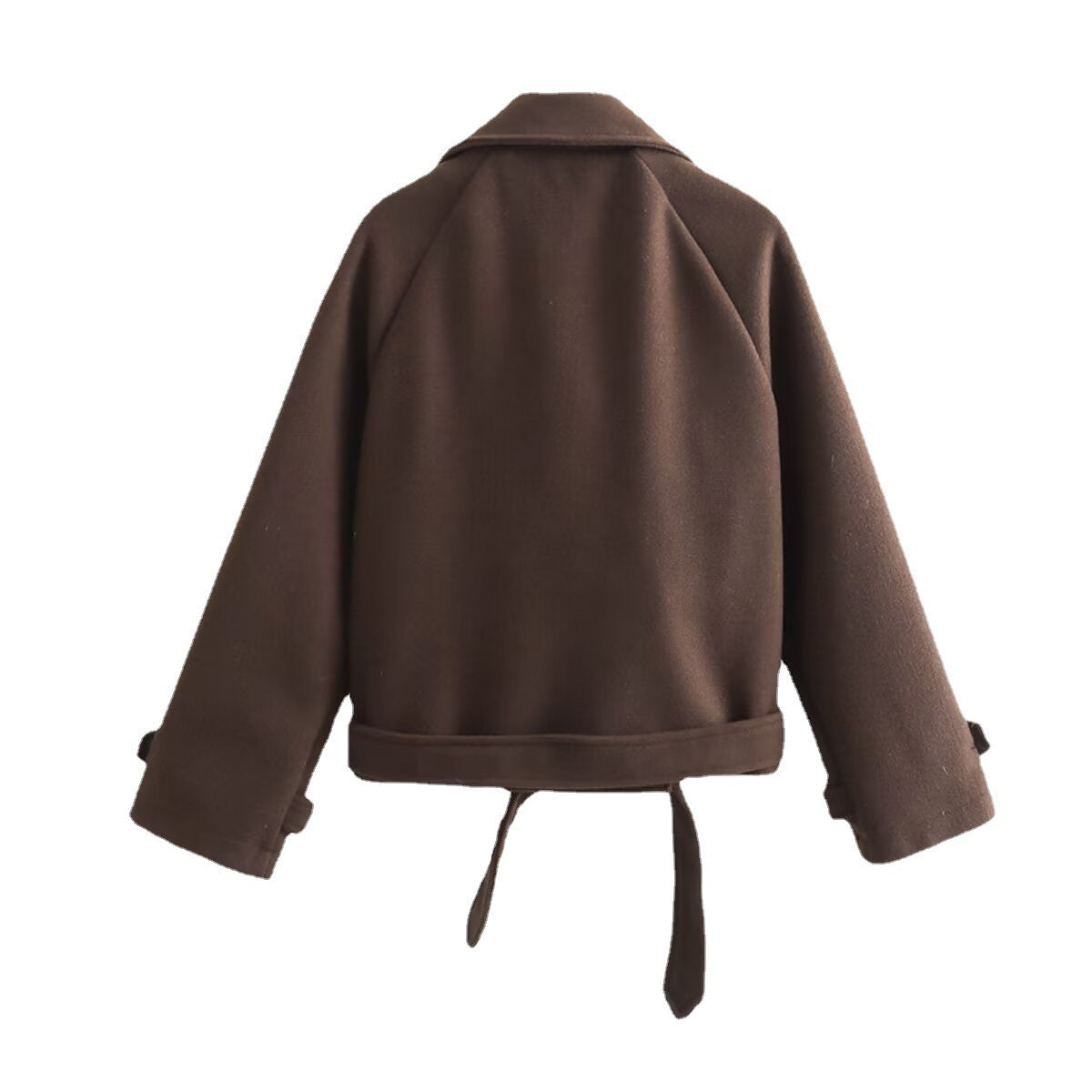 Women's Lapel Belt Top Long Sleeve free delivery