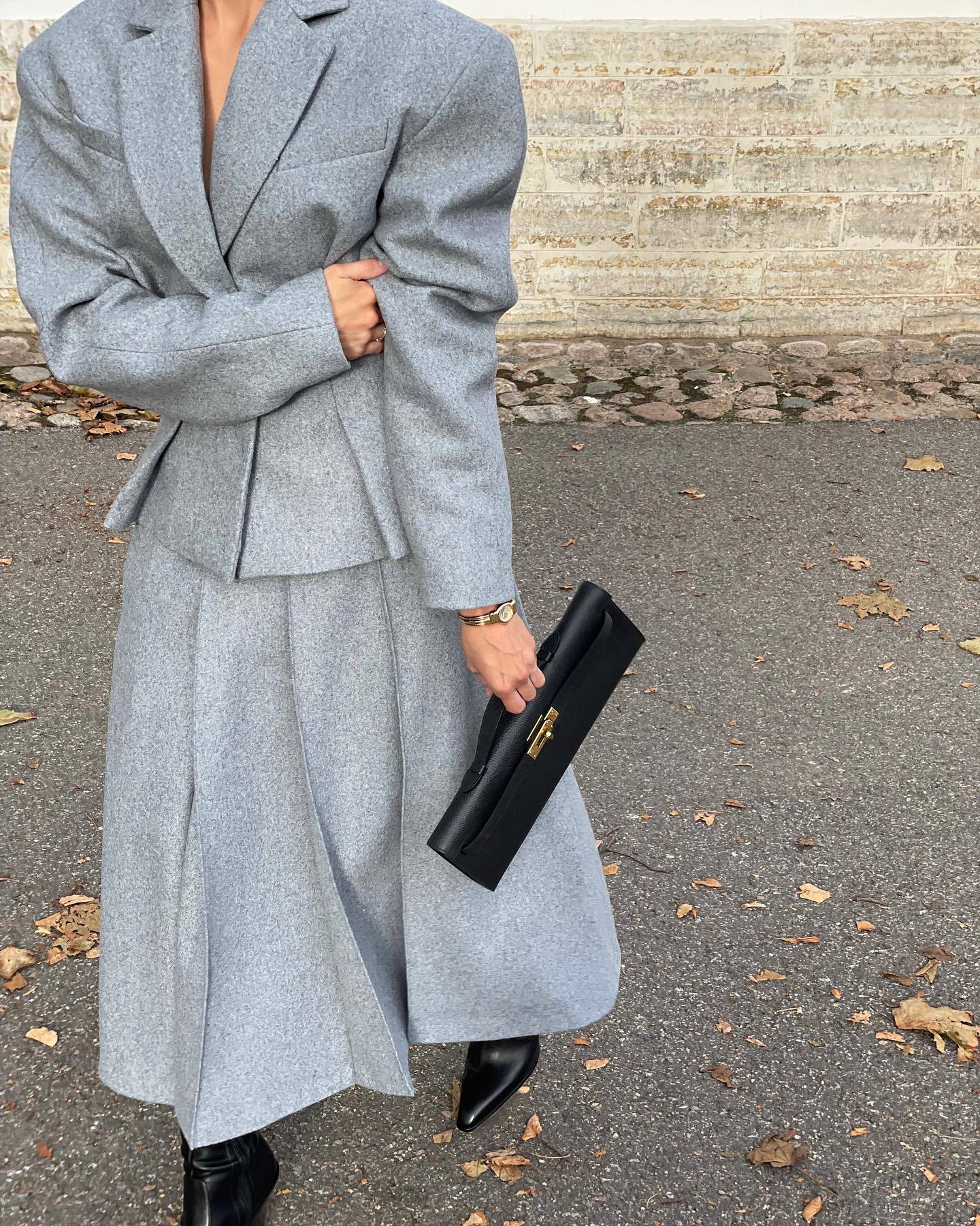 A Fashion Waist-controlled Small Suit A- Line Skirt Two-piece Suit free delivery