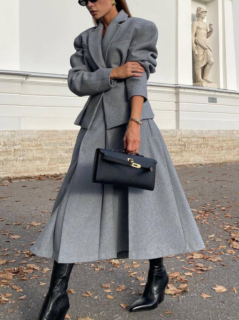 A Fashion Waist-controlled Small Suit A- Line Skirt Two-piece Suit free delivery