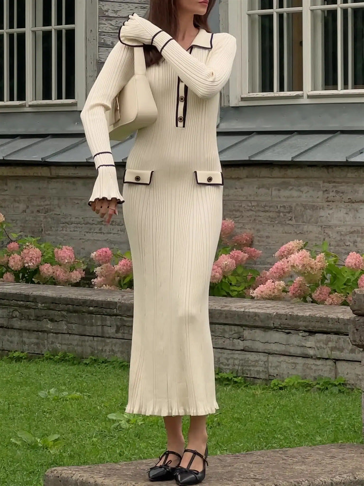 A Women's French Entry Lux Ruffled Knitted Dress free delivery