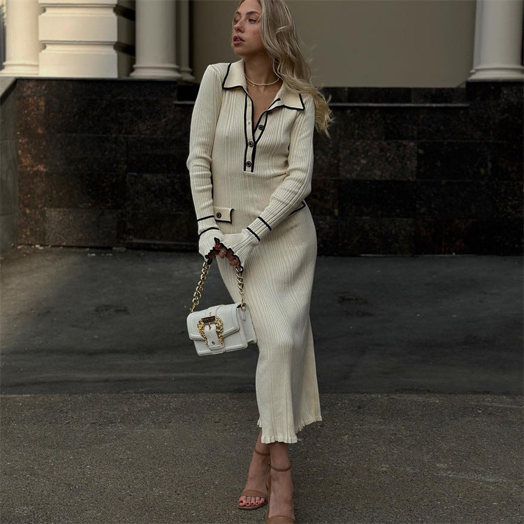 A Women's French Entry Lux Ruffled Knitted Dress free delivery