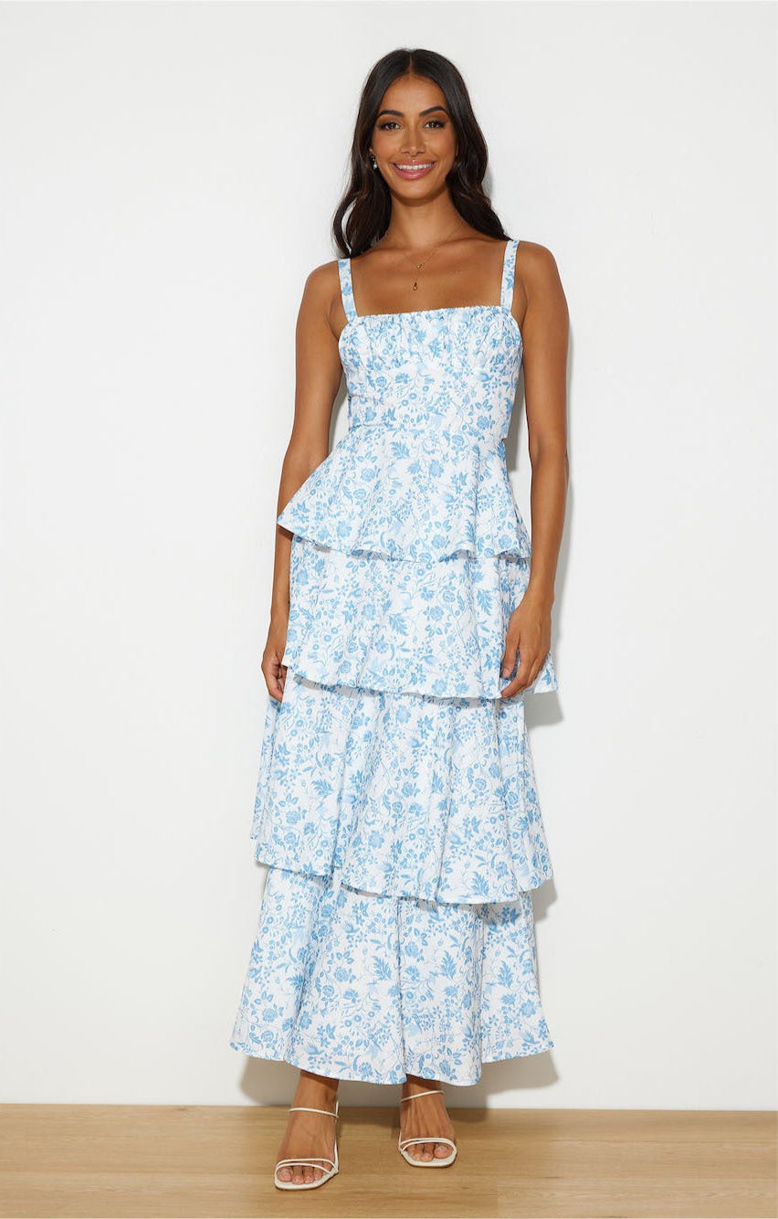 A Women's Printed Sling Layered Dress free delivery