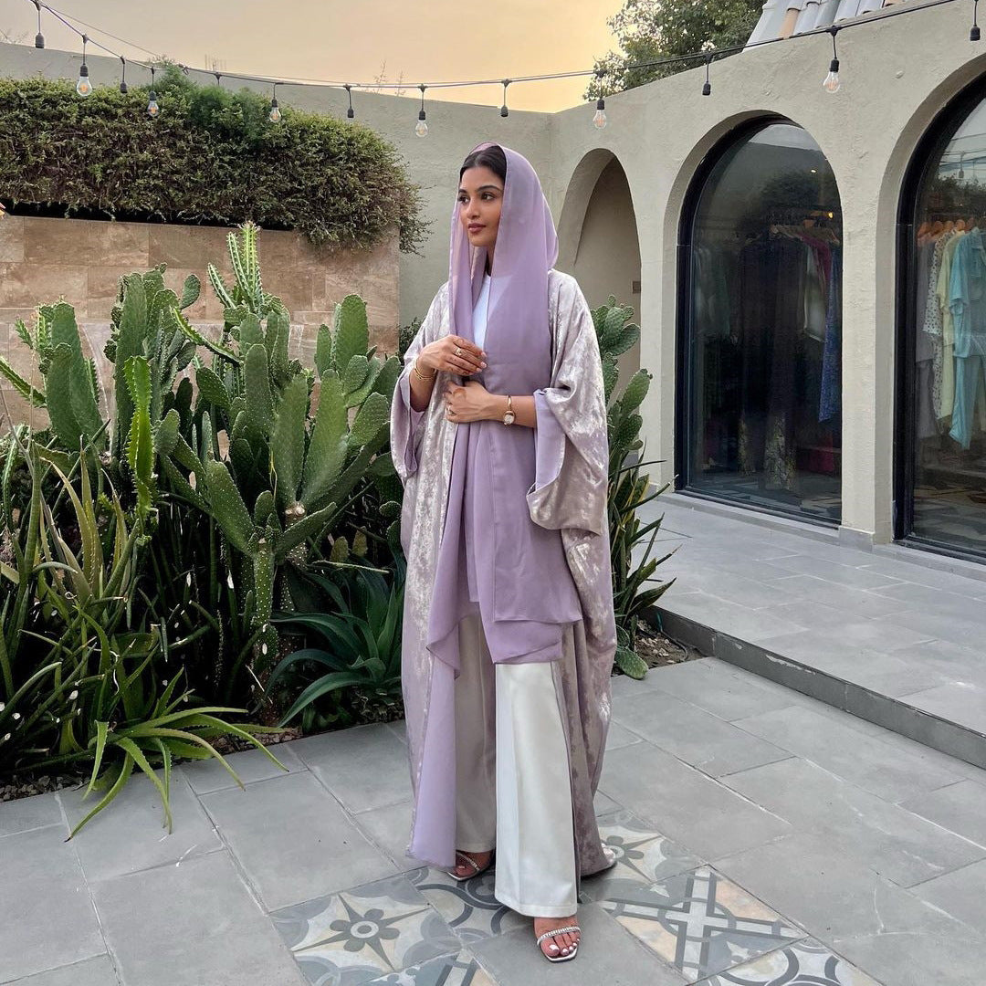 A Muslim Fashion Bronzing Robe Abaya Outer Wear free delivery