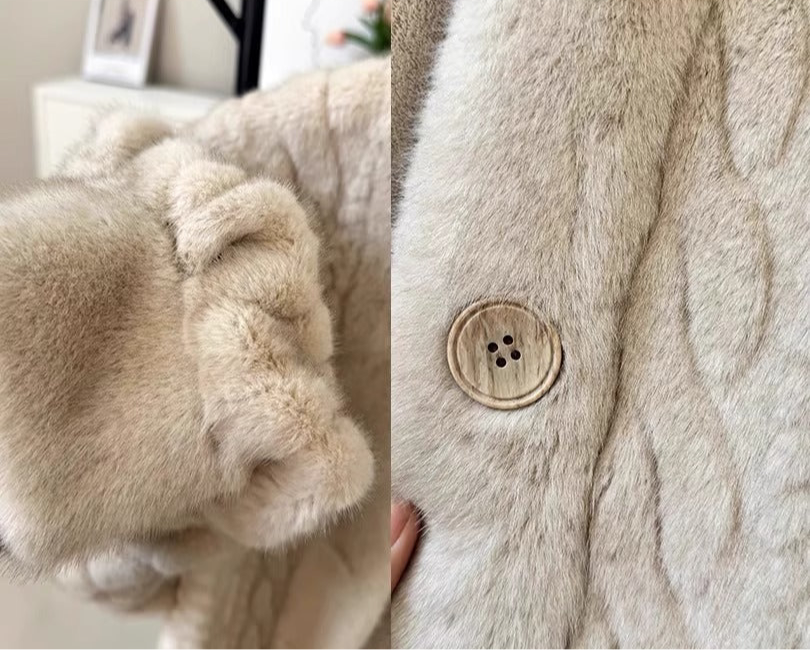 A 1 Elegant Idle Style Twist Mink Coat - Free Delivery