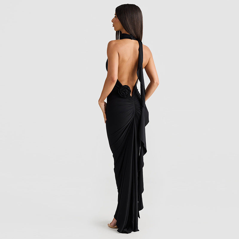 A Women's Bare Back Slim-fit Halter Dress free delivery
