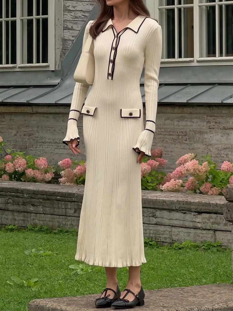 A Women's French Entry Lux Ruffled Knitted Dress free delivery