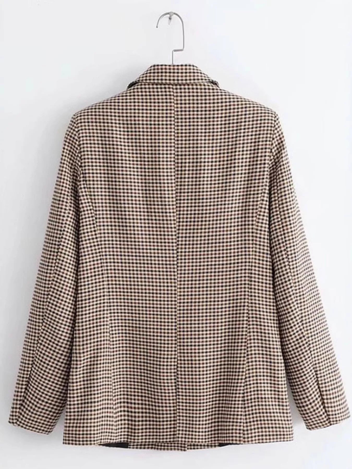 A Women's Long-sleeved Plaid Slim Fit Top free delivery