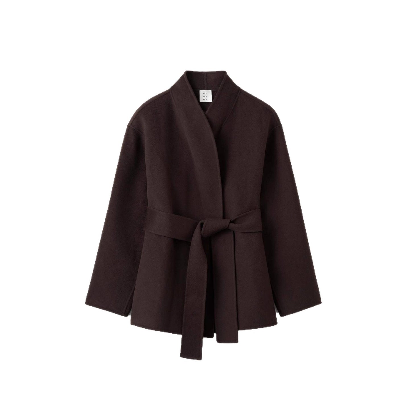 A Temperament Wild Waist-controlled Lace-up Short Woolen Coat free delivery