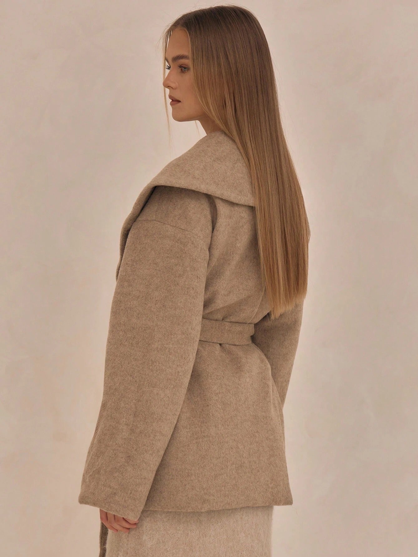 A Oversized Waterfall Collar Overcoat Spring Summer Cute free delivery