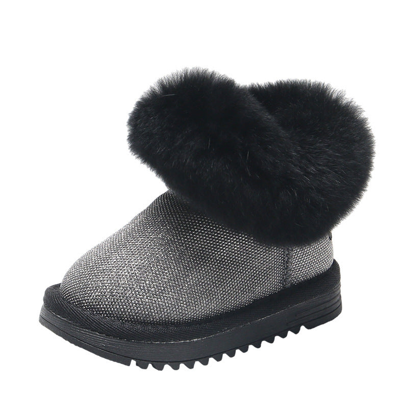 Female Baby Boots 1 To 3 Years Old Boys Cotton Shoes Children Girls Winter Soft-soled Children's Toddler Shoes free delivery