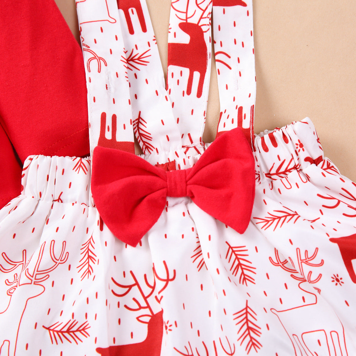 Elk Flying Sleeve Romper Suspender Dress free delivery