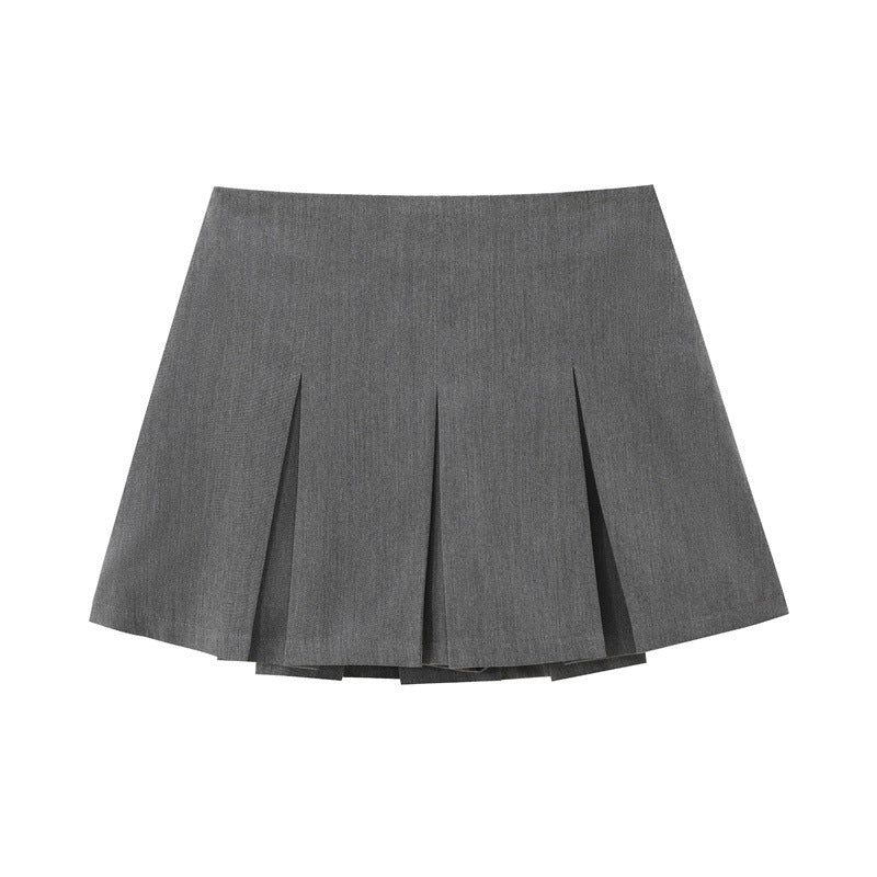European And American Suit Pleated Skirt A- Line Sweet free delivery