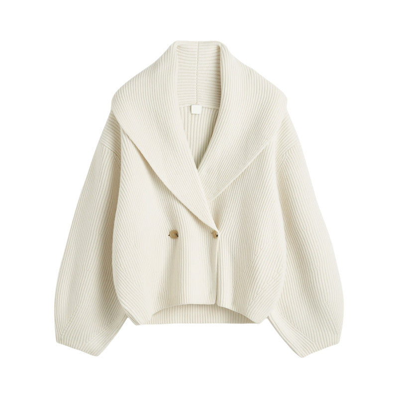 A Women's Simple Loose Cardigan With Curved Collar free delivery