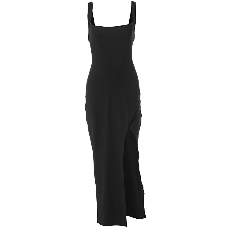 A Split Backless Suspender Sheath Women's Clothing Dress free delivery