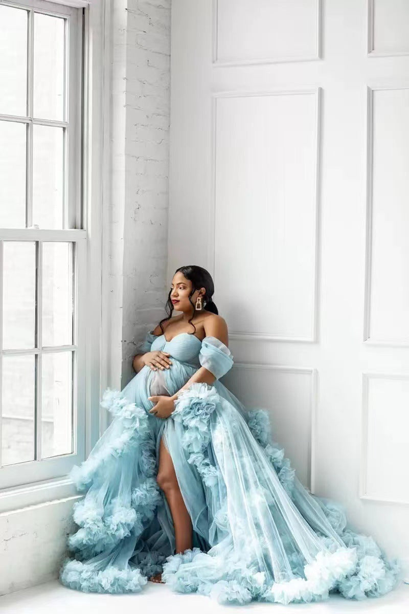 A Off-shoulder Morning Gowns Multi-color Maternity Photo Clothing free delivery