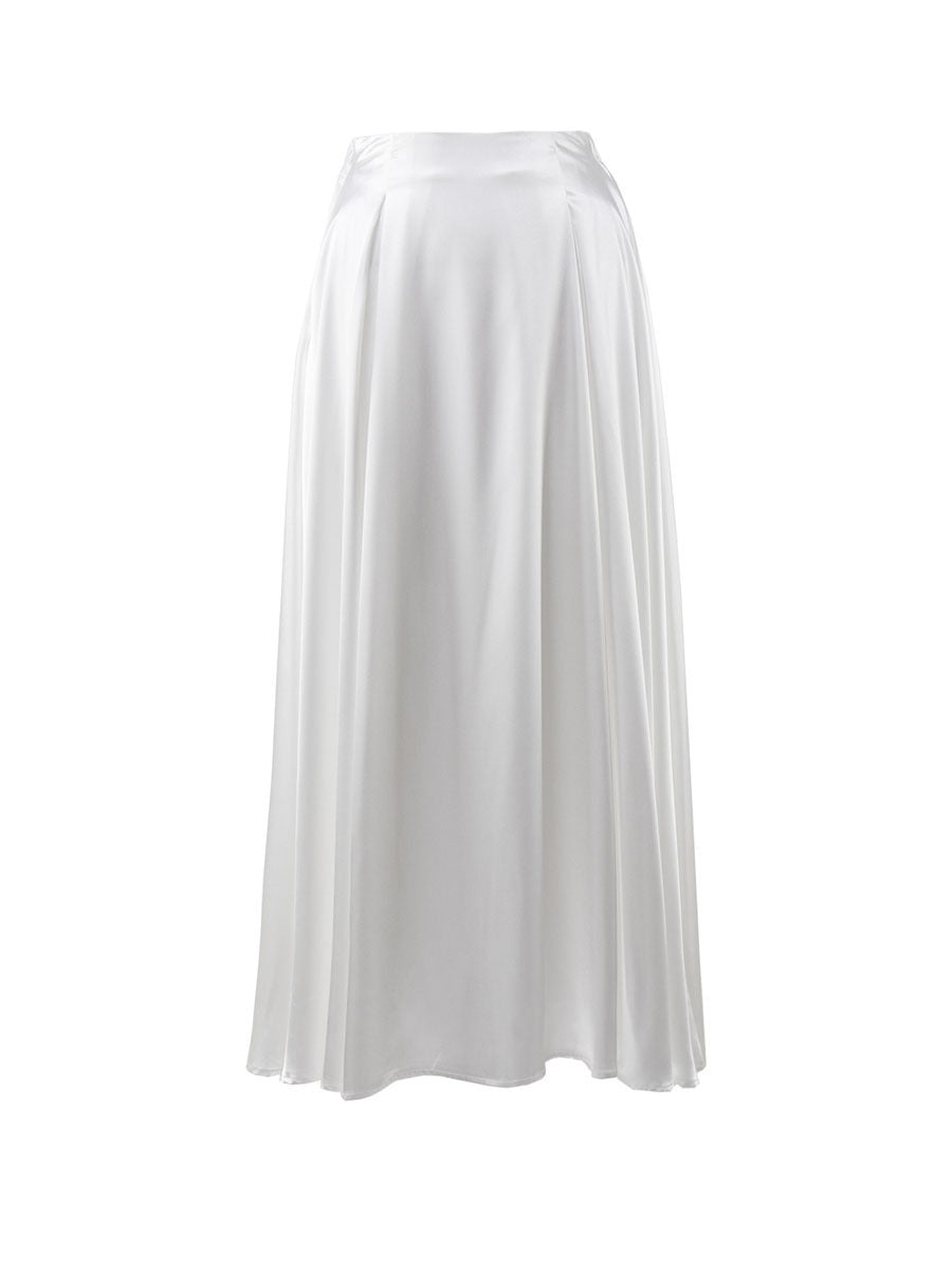A Women's Fashion Graceful Satin Satin Long Skirt free delivery