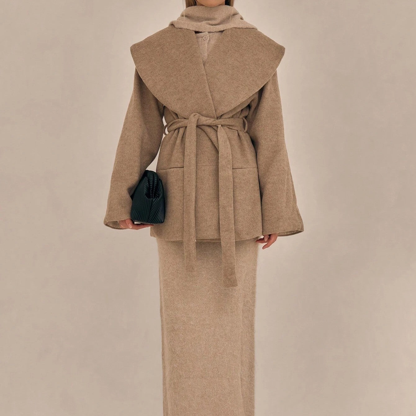 A Oversized Waterfall Collar Overcoat Spring Summer Cute free delivery