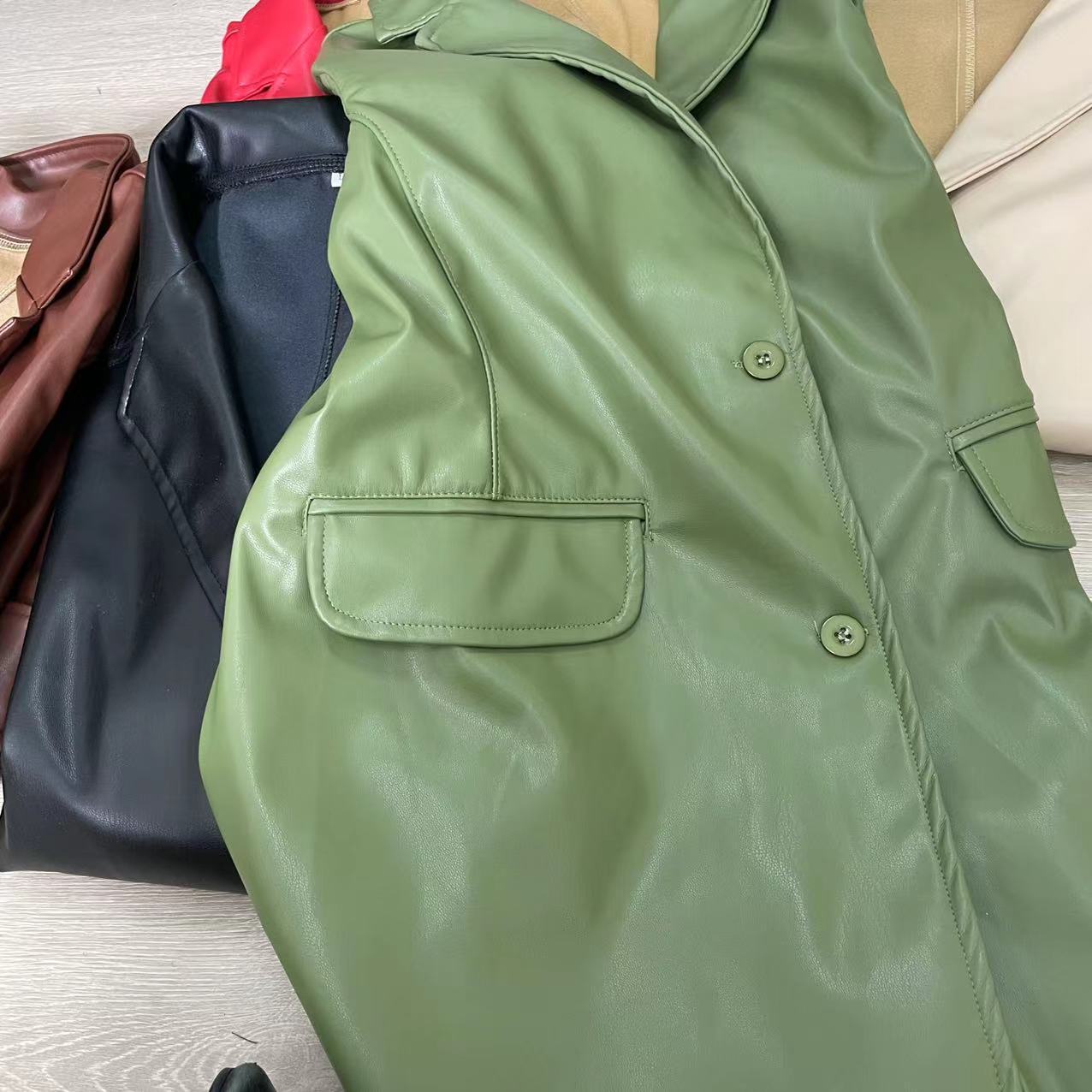 European And American Leather Coat Warm Suit free delivery