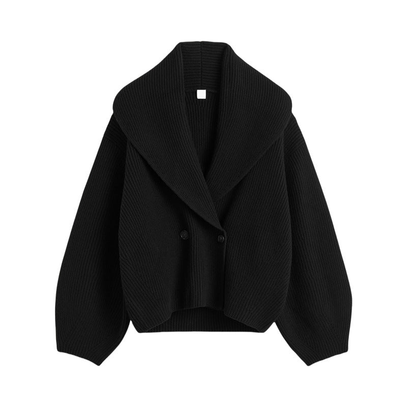A Women's Simple Loose Cardigan With Curved Collar free delivery