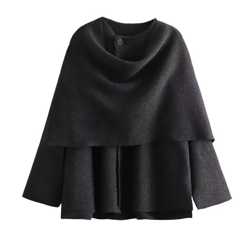 A Women's Loose Casual Cape Knitted Sweater Coat free delivery