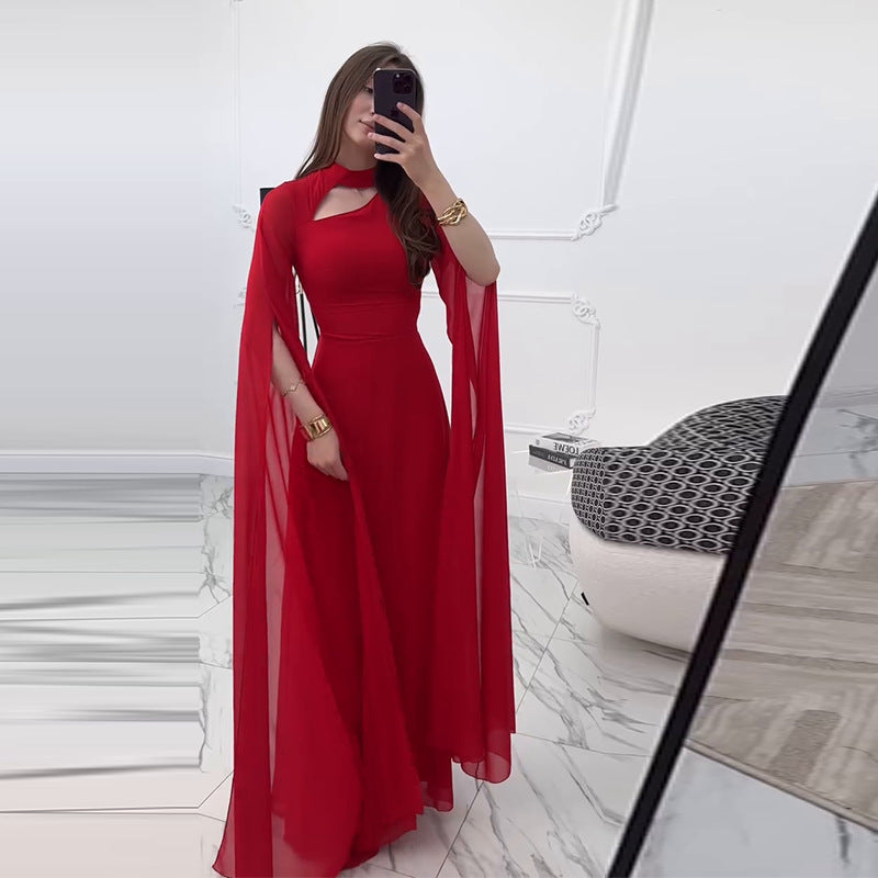A Women's Clothing Sexy Slimming Slim-fit Graceful Long Sleeve Dress free delivery