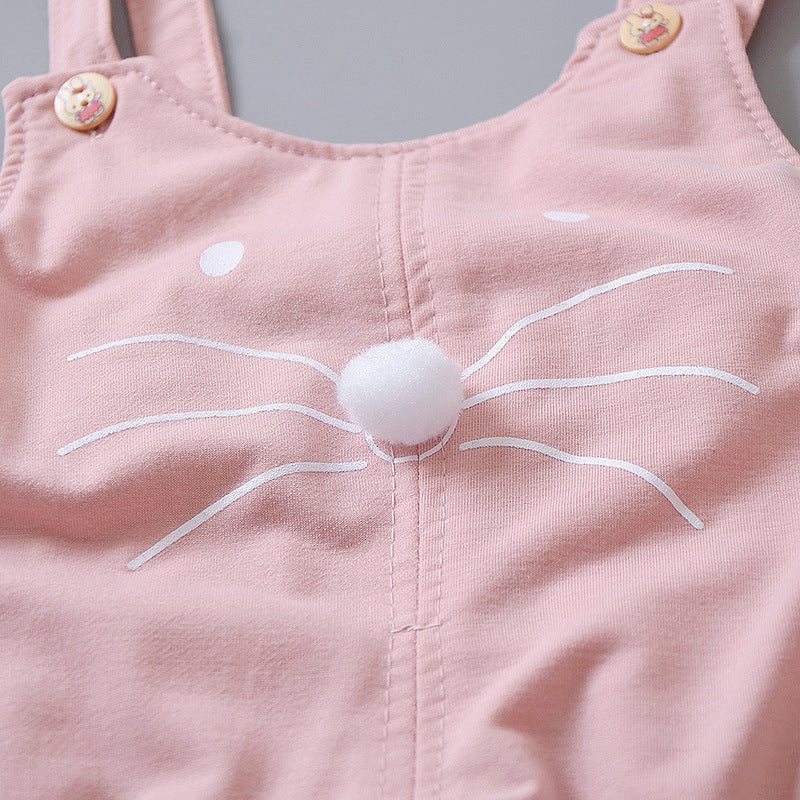Infant Toddler Cartoon Strap Two-piece Suit For 0-1-2-3-4 Years Old free delivery