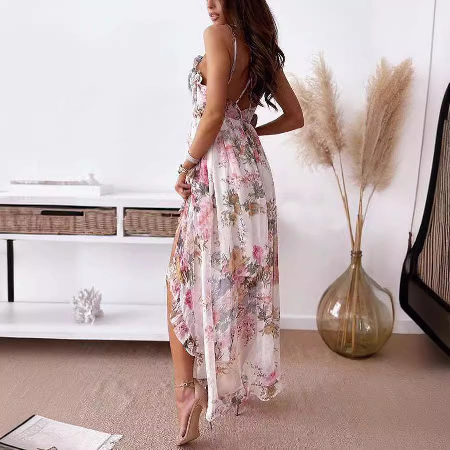 Fashionable And Sweet Temperament Fairy Print Suspender Dress free delivery