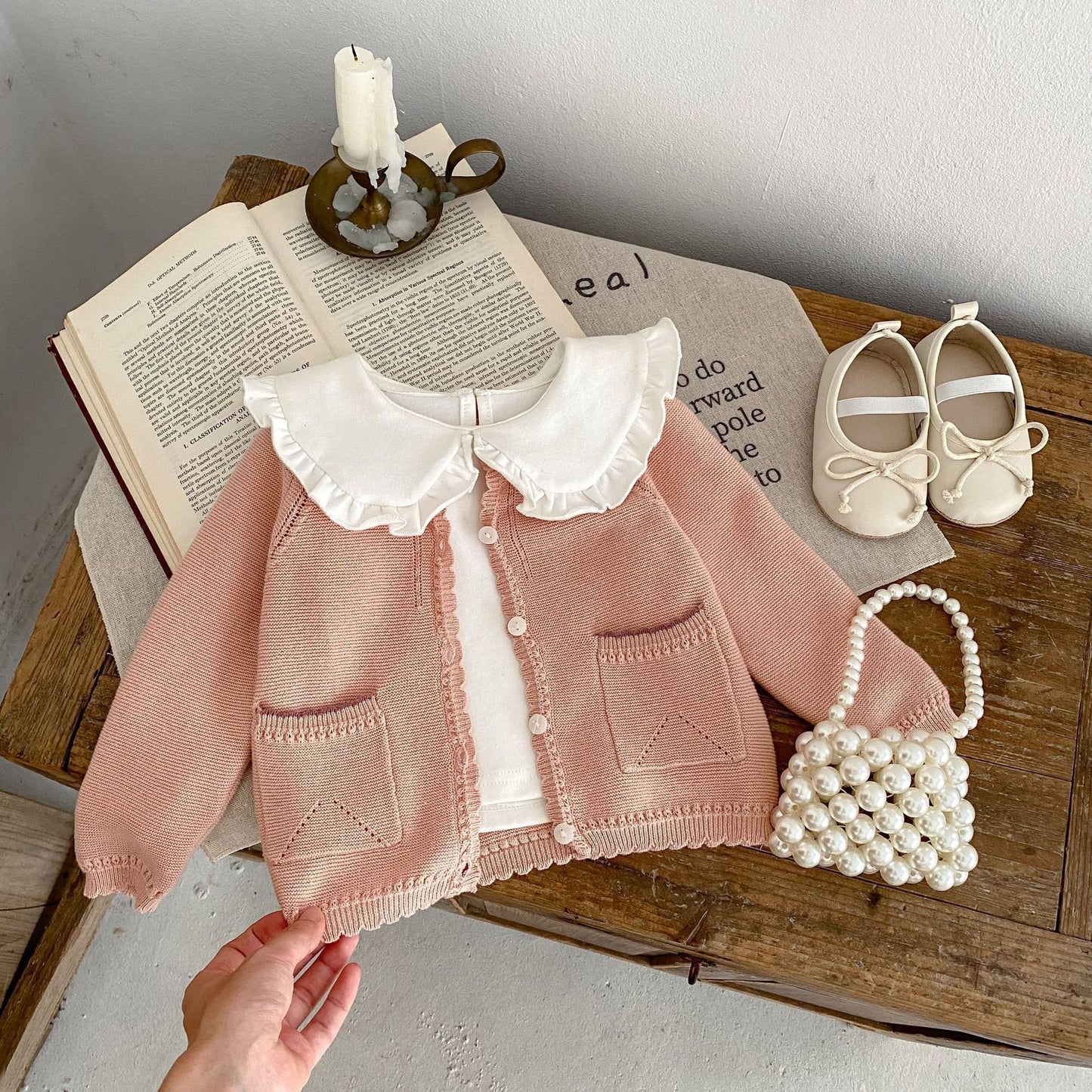 Baby Children 0-3 Years Old Baby Girl Sweet Baita Cardigan Knitted Coat free delivery