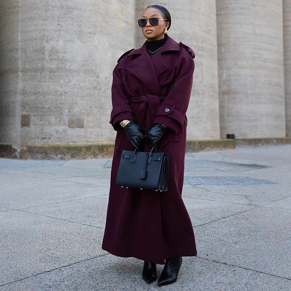 A Bordo Women’s Lace-Up Woolen Trench Coat | Fashionable Winter Coat with Free Delivery