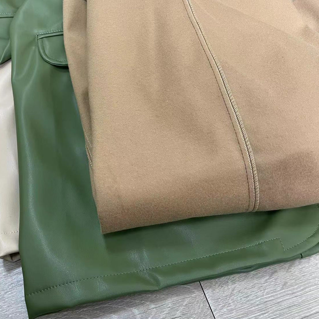 European And American Leather Coat Warm Suit free delivery
