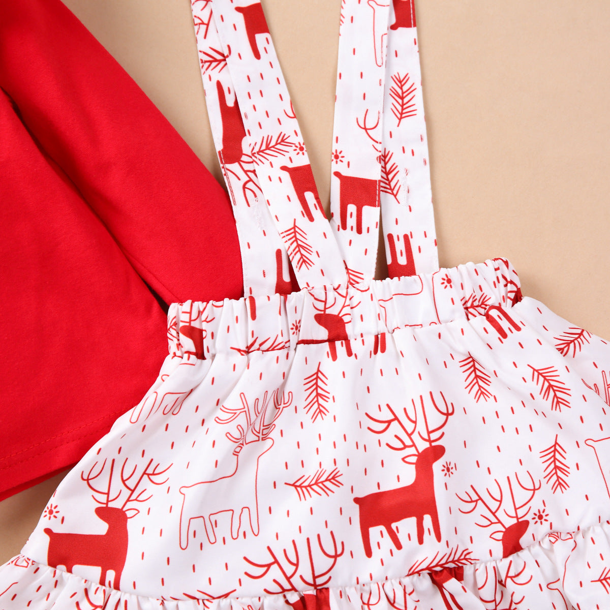 Elk Flying Sleeve Romper Suspender Dress free delivery