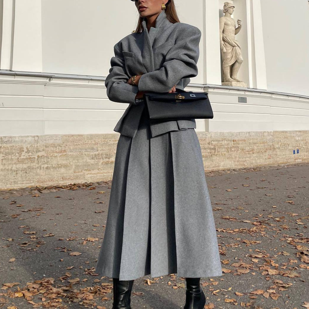 A Fashion Waist-controlled Small Suit A- Line Skirt Two-piece Suit free delivery