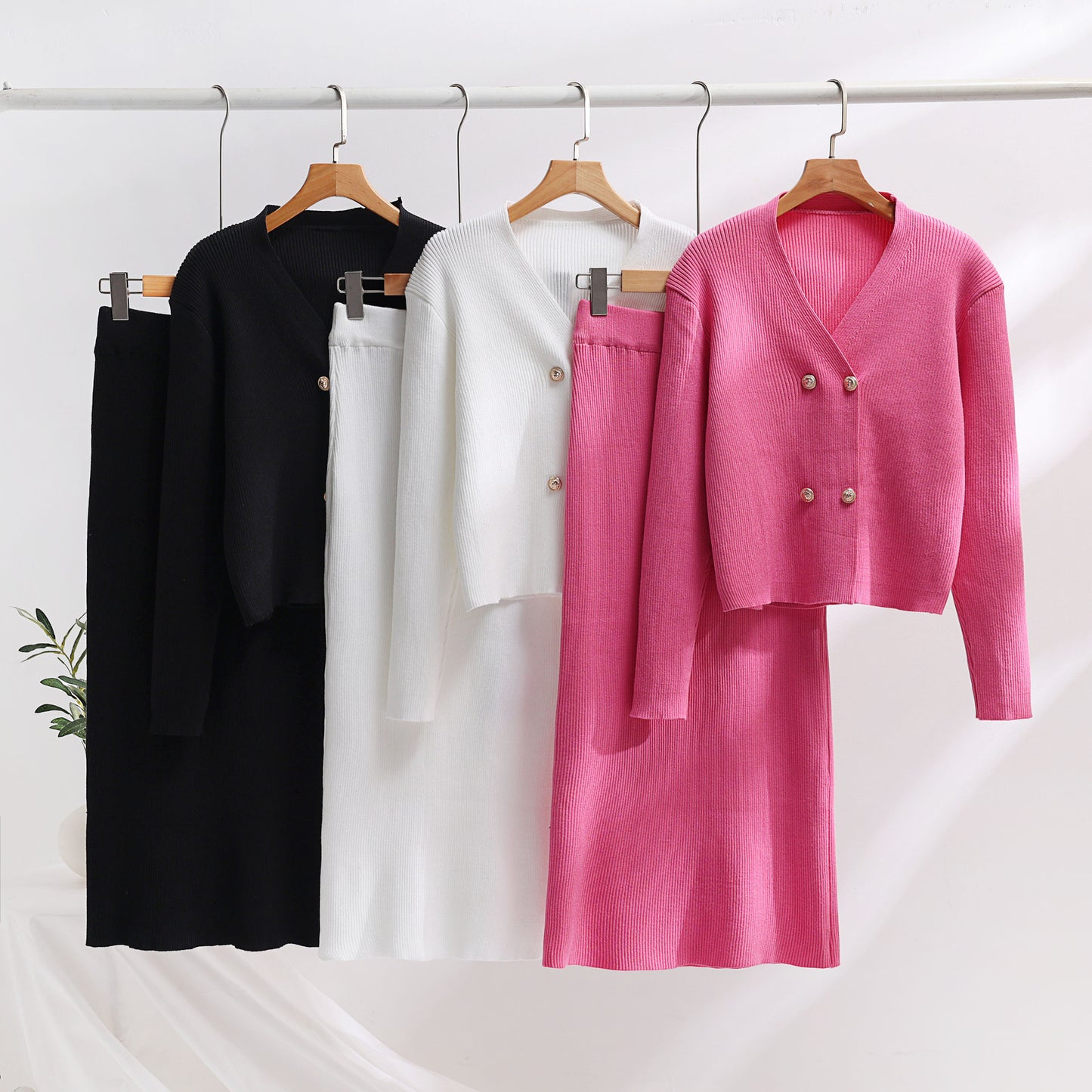A Knitted Long Sleeve Sweater Women's Skirt free delivery