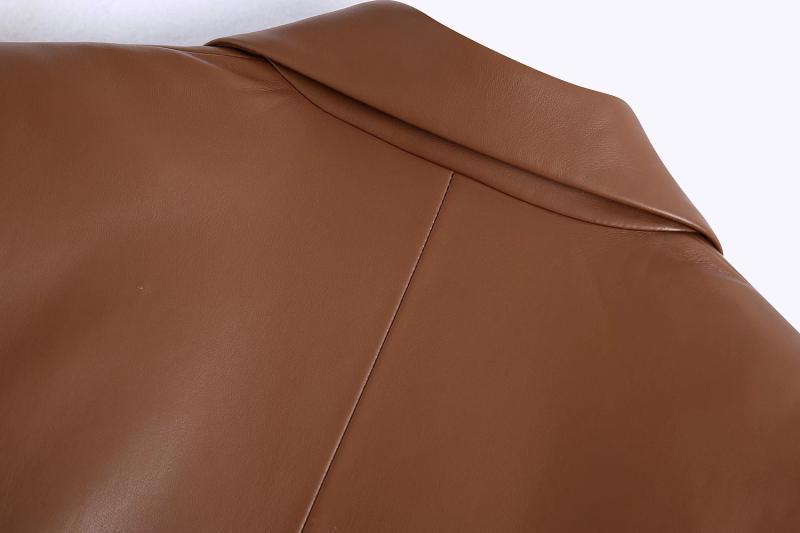 A Women's Simple French Faux Leather Blazer free delivery