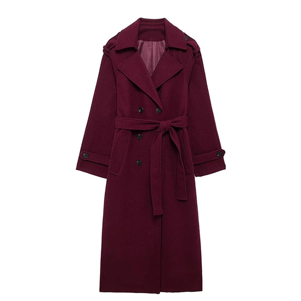 A Bordo Women’s Lace-Up Woolen Trench Coat | Fashionable Winter Coat with Free Delivery