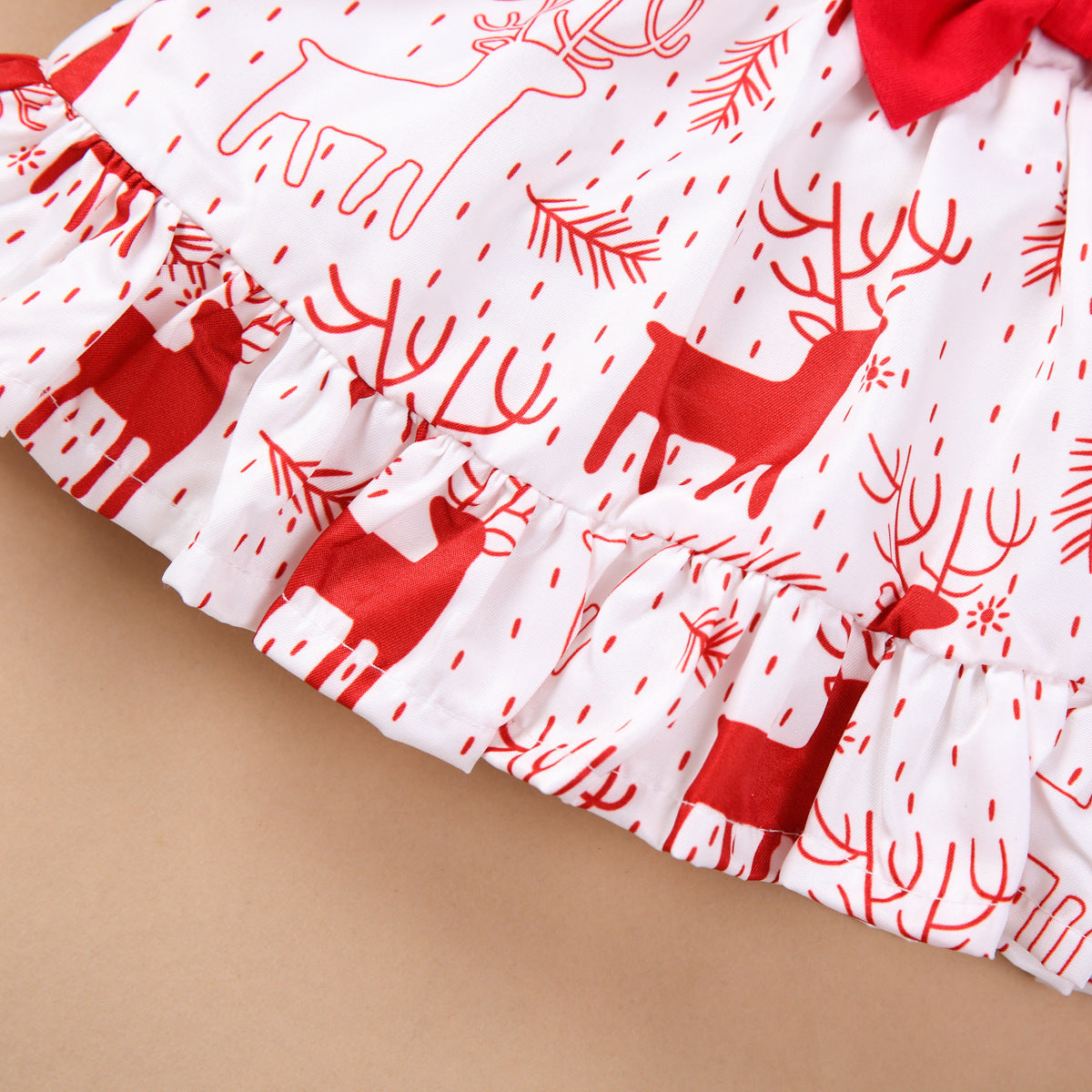 Elk Flying Sleeve Romper Suspender Dress free delivery