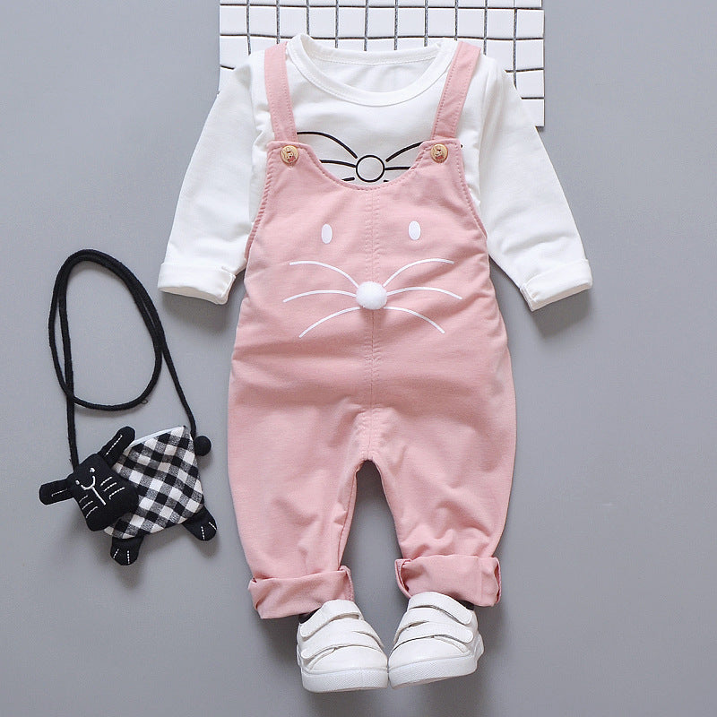Infant Toddler Cartoon Strap Two-piece Suit For 0-1-2-3-4 Years Old free delivery