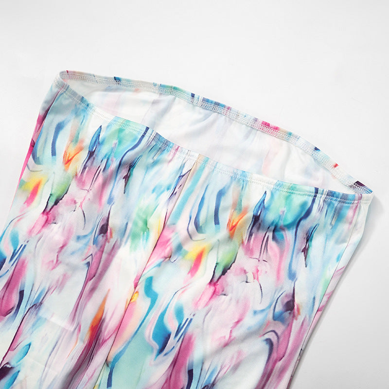 A Women's Fashion Tube Top Printing Dress free delivery