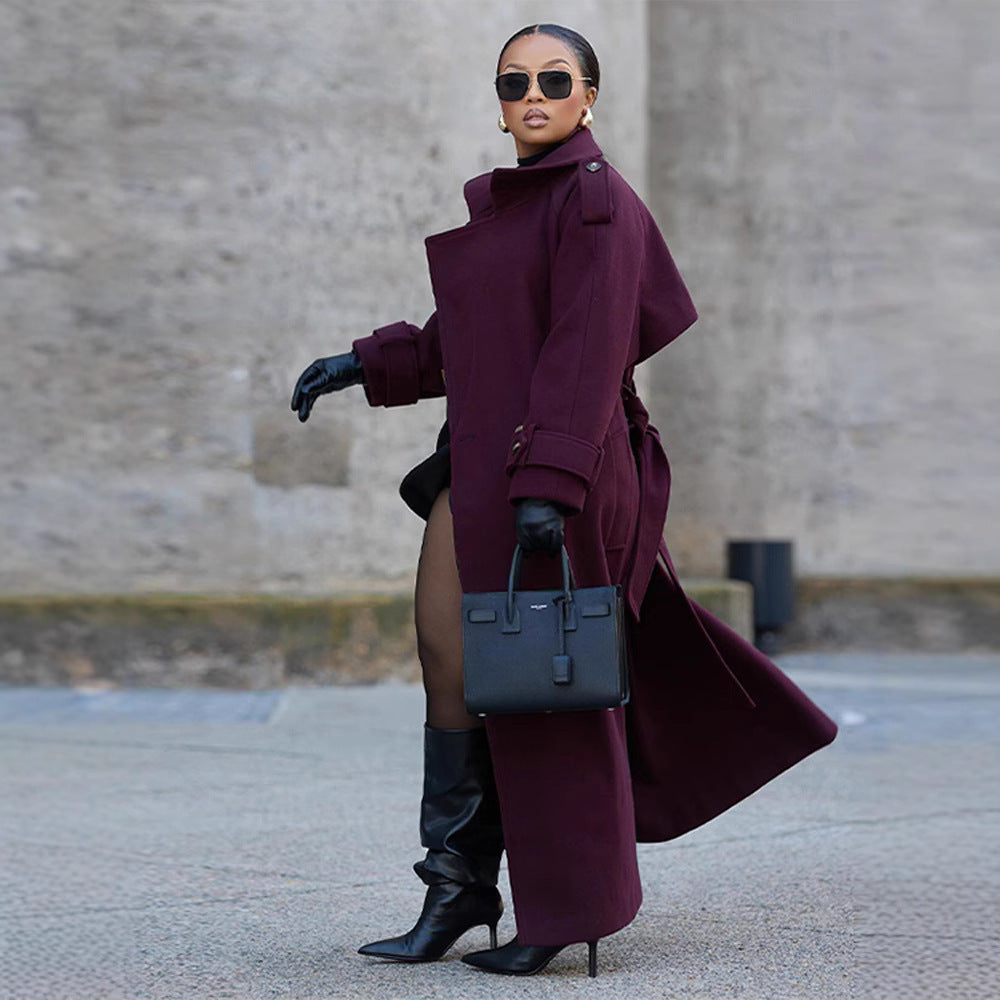 A Bordo Women’s Lace-Up Woolen Trench Coat | Fashionable Winter Coat with Free Delivery
