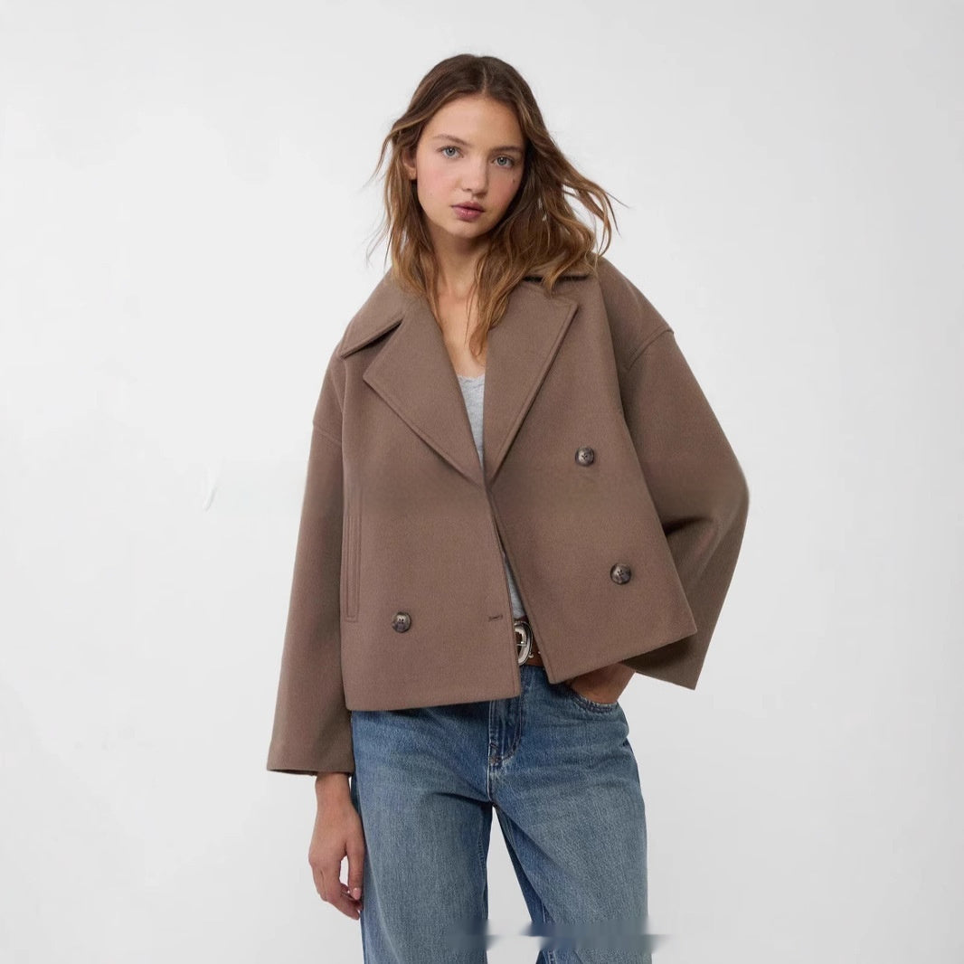 Foreign Trade European And American Women's Clothing Long Sleeve Coat Overcoat free delivery