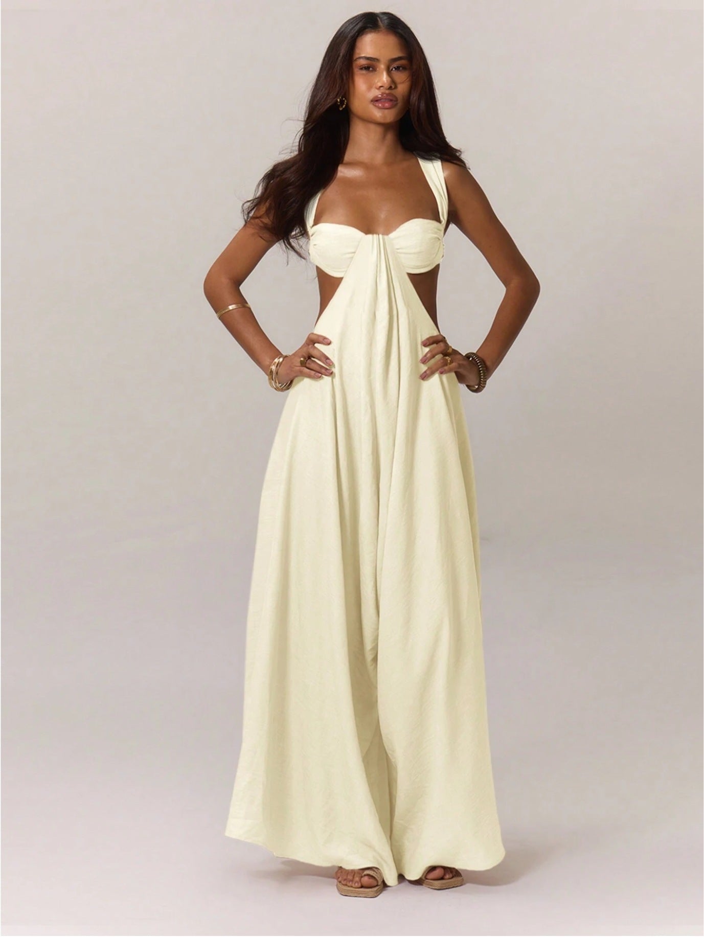 A European And American Leisure Tied Spaghetti-strap Trendy Jumpsuit free delivery