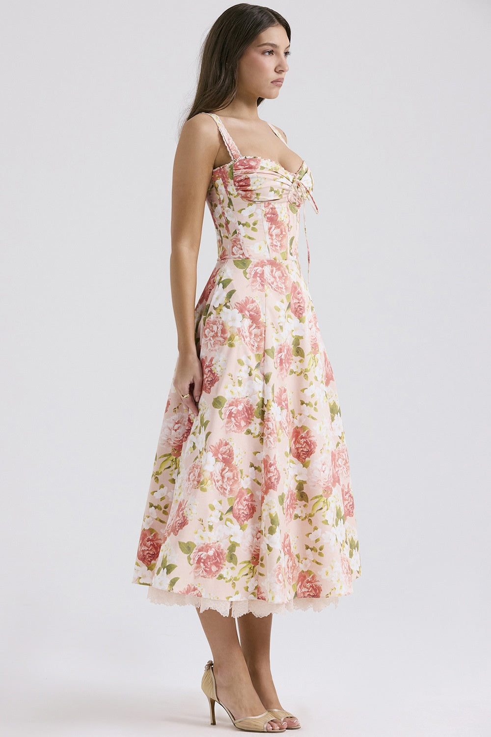 A Floral Series French Strap Gentle Dress free delivery