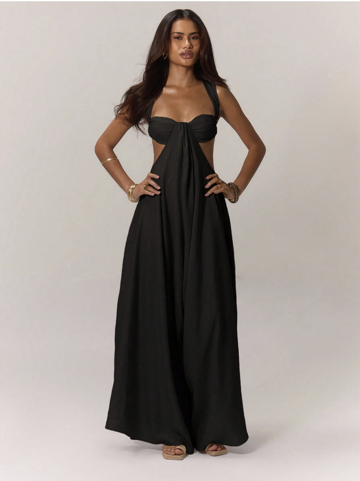 A European And American Leisure Tied Spaghetti-strap Trendy Jumpsuit free delivery