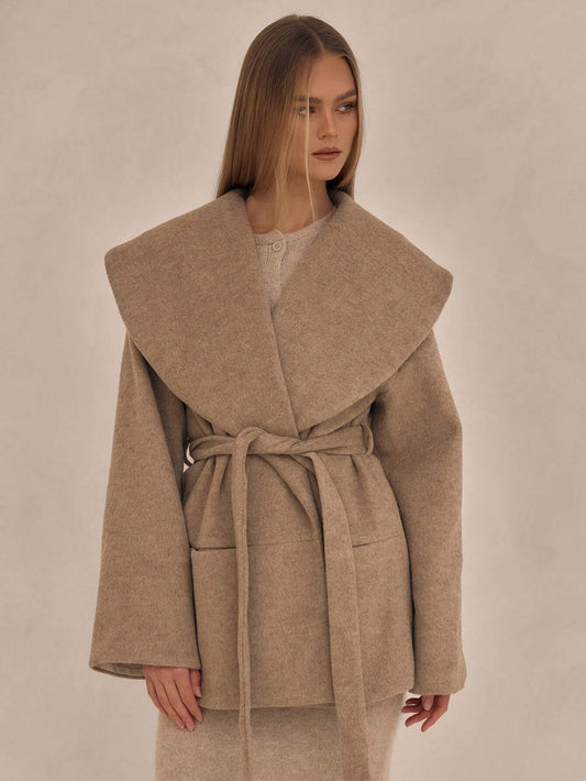 A Oversized Waterfall Collar Overcoat Spring Summer Cute free delivery
