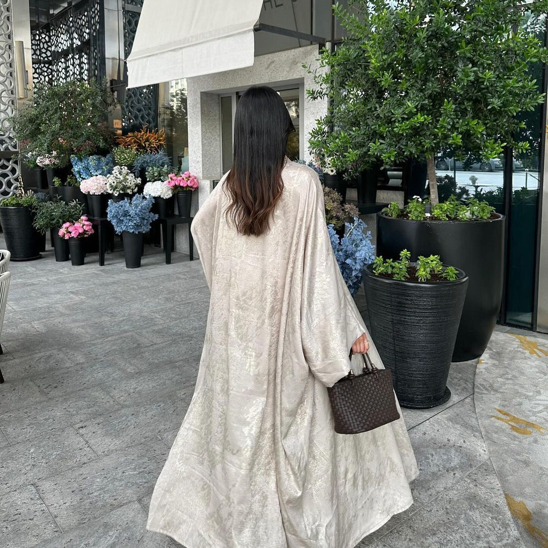 A Muslim Fashion Bronzing Robe Abaya Outer Wear free delivery