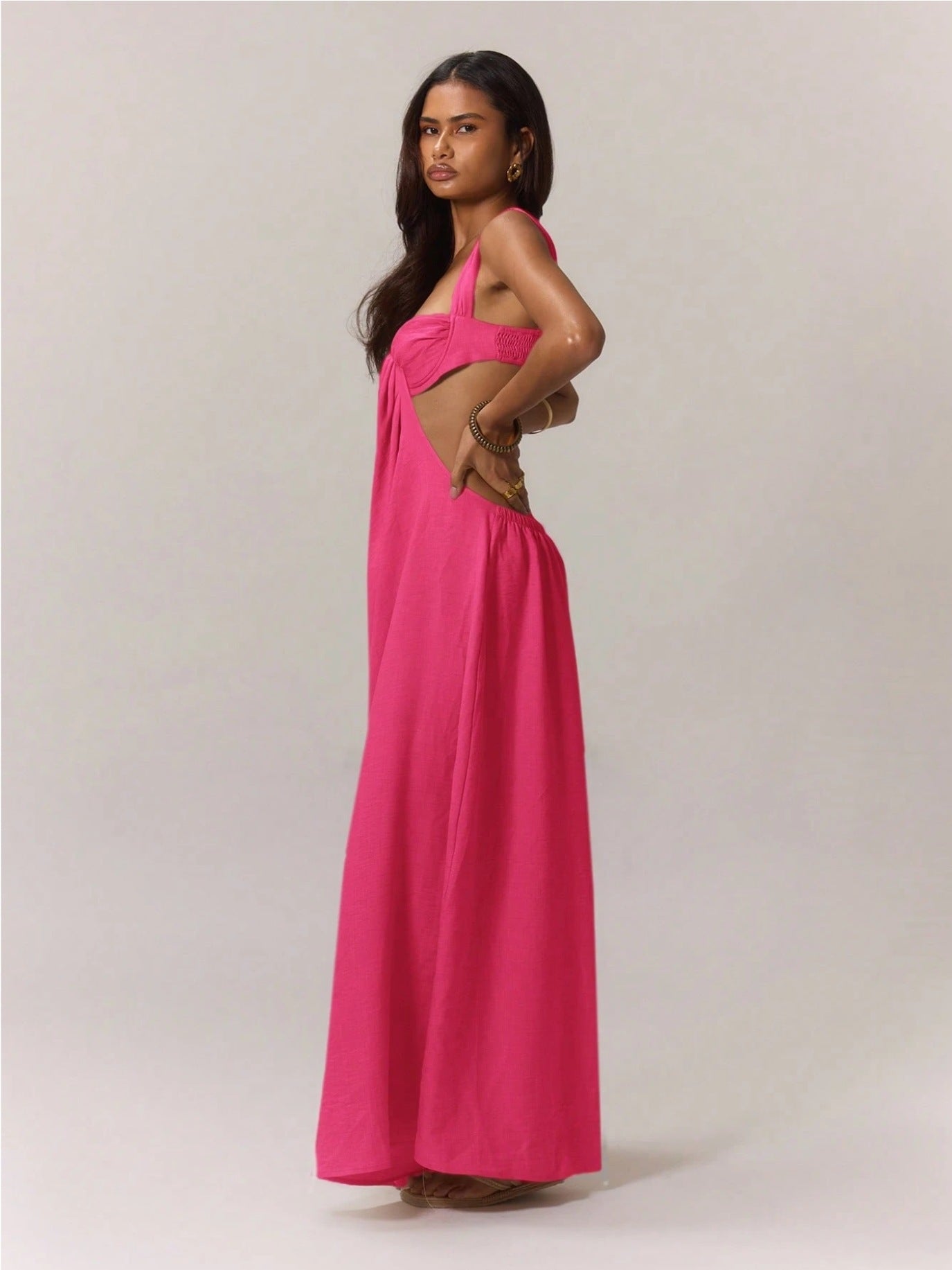 A European And American Leisure Tied Spaghetti-strap Trendy Jumpsuit free delivery